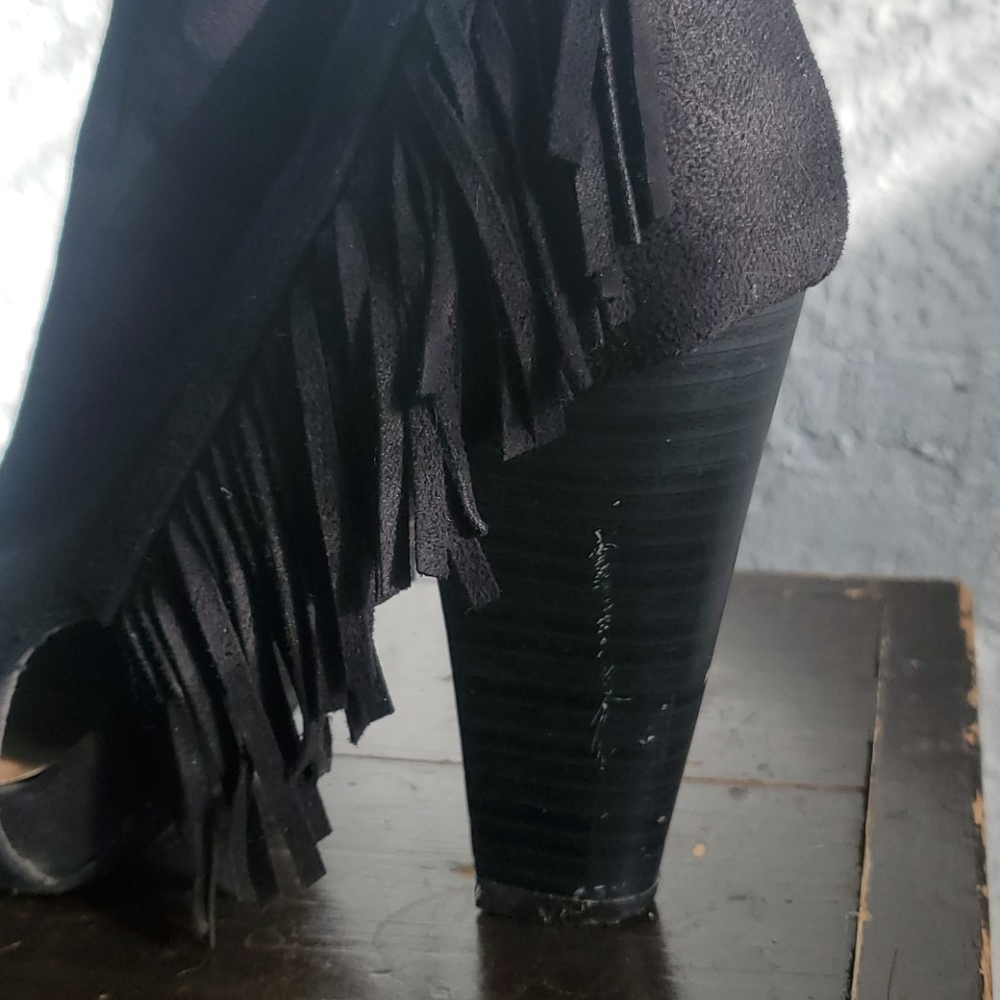 Qupid tassle side open toe heels - Picture 3 of 6